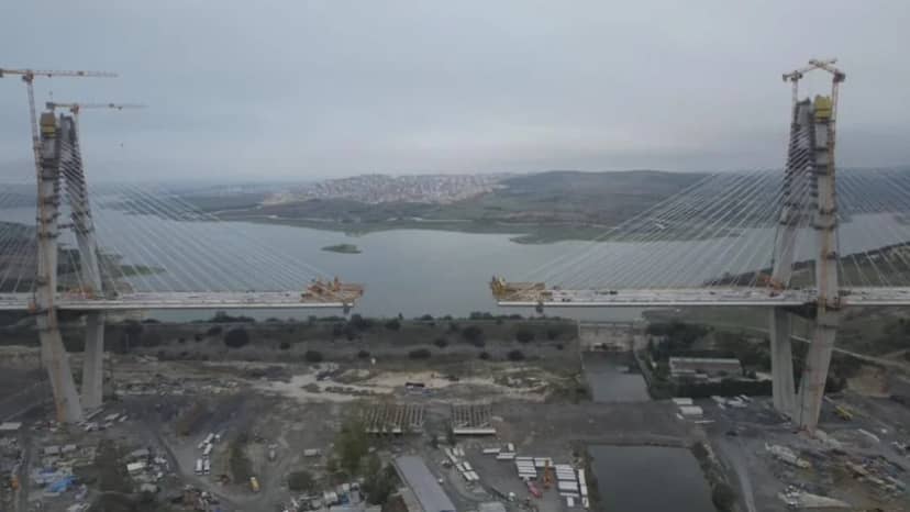 Kanal İstanbul'un ilk köprüsünün iki yakası birleşiyor! Son durum havadan görüntülendi — 3. fotoğraf