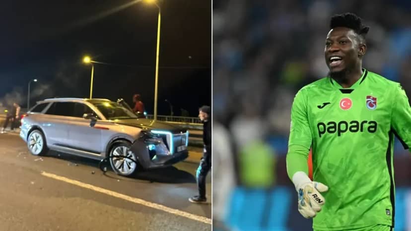 Onana'nın kaza geçirdiği arabanın son görüntüsü