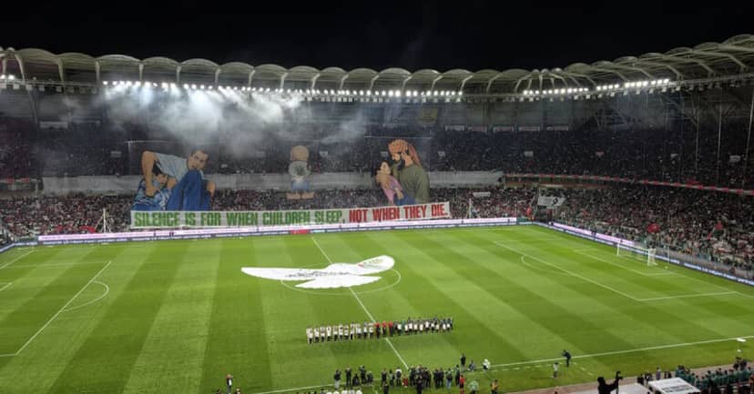Konyaspor-Filistin maçında Filistin'e büyük destek!