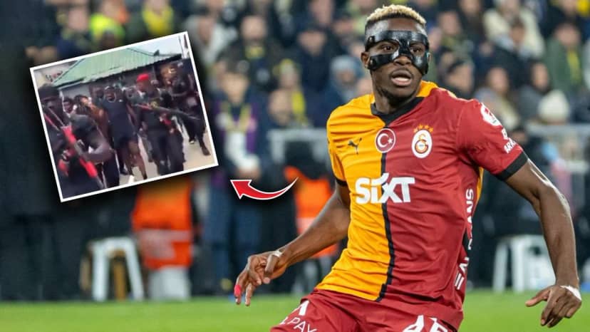Osimhen’in memleket ziyaretinde dikkat çeken görüntü: Etrafını korumalar sardı