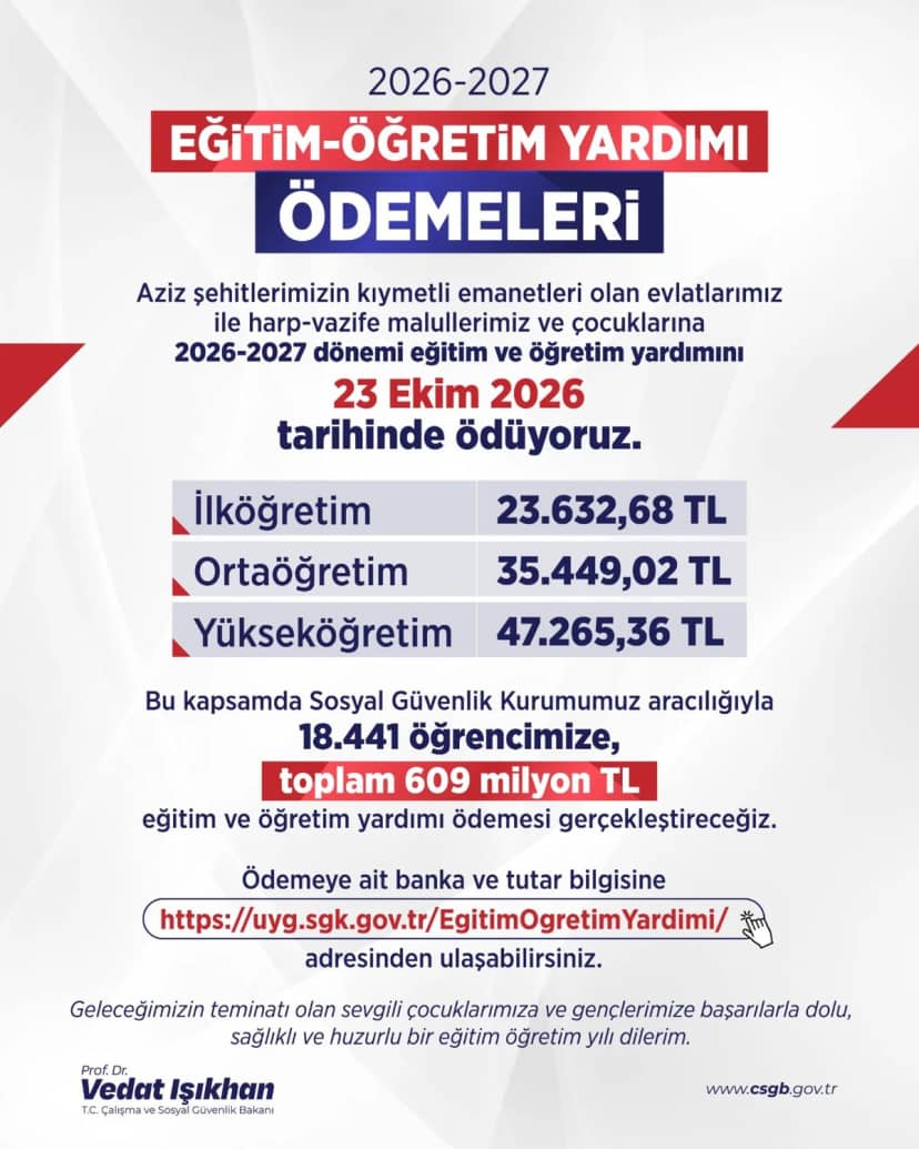 Bakan Işıkhan'dan şehit ve gazi çocuklarına müjde: Ödemeler yarın hesaplarda!