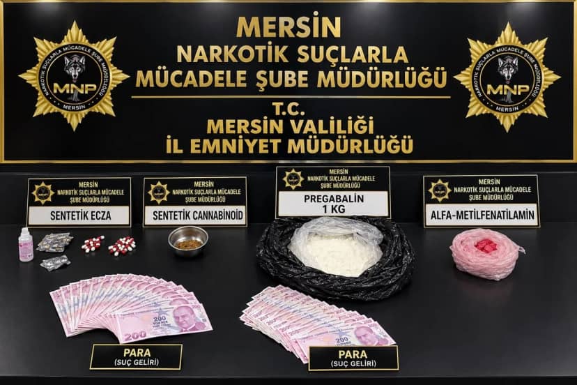 Mersin'de sokak satıcılarına düzenlenen uyuşturucu operasyonunda 2 şüpheli tutuklandı