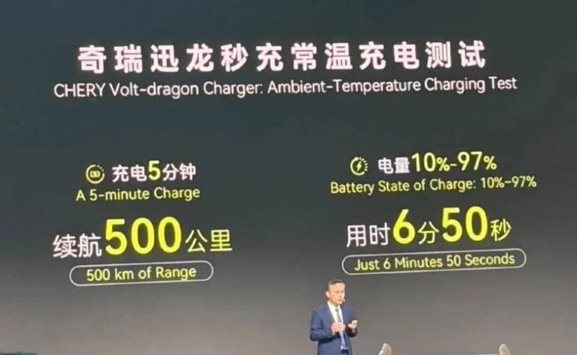 Chery’den 5 dakikada 500 kilometre menzil iddiası: Megavat şarj yarışına katıldı