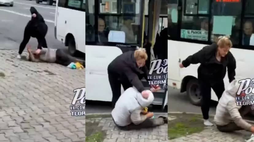 Rusya'da iğrenç olay: Tacizciyi minibüsten indirip tekme tokat dövdü!