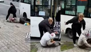 Rusya'da iğrenç olay: Tacizciyi minibüsten indirip tekme tokat dövdü!
