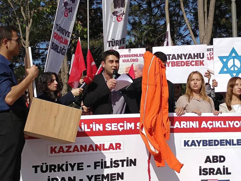 TGB Başkanı Çelik, Ankara'da İsrail seçimi öncesi Netanyahu'ya 'yargılanacaksın' dedi