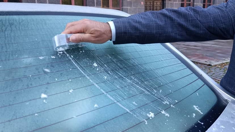 Termometreler eksi 6 derece! Araçların camı buz tuttu, her an kar yağabilir
