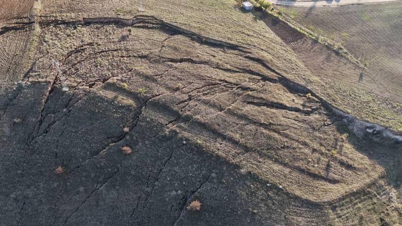 20 dönümlük tarlada korkutan görüntü! Ekime giden çiftçi fark etti, kocaman yarılmış