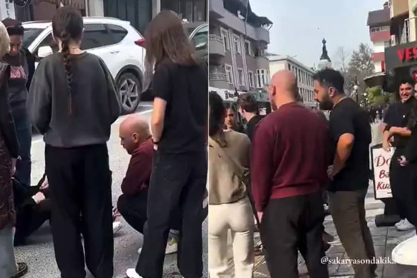 Kaza yapan motosikletli kızın imdadına Furkan Kızılay yetişti