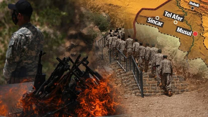 PKK'nın Sincar'daki kolu 'YBŞ' silah bırakıyor! Irak ordusuna entegre olacaklar