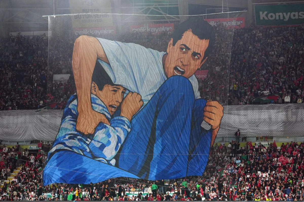 Konyaspor-Filistin maçında Filistin'e büyük destek! — 13. fotoğraf
