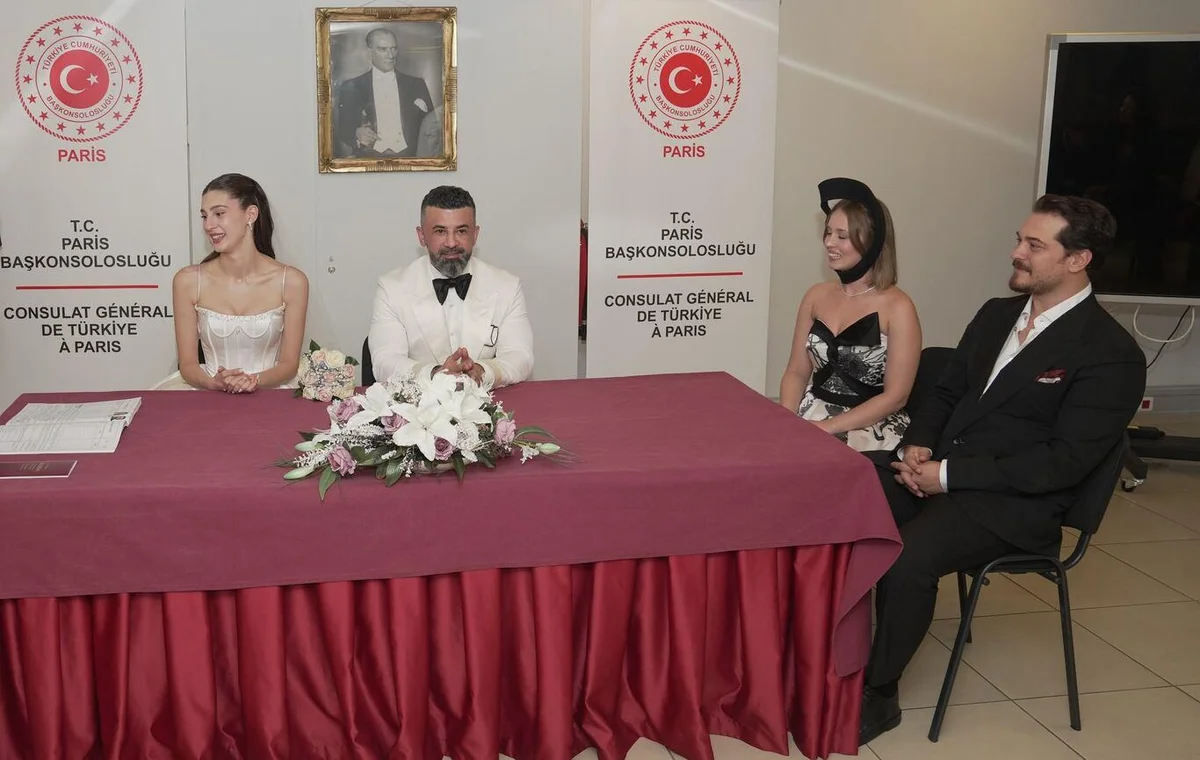8 Eylül'de hayatlarını birleştiren çiftten Aykanat'ın nikah şahidi Çağatay Ulusoy oldu.