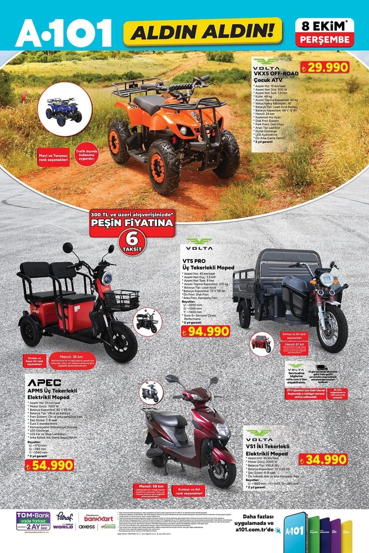 Dikiş Makinesi 8.999 TL Katmer ve Gözleme Sacı 1.499 TL Saç Şekillendirici Set 2.399 TL Halı/Koltuk Yıkama Makinesi 3.999 TL 22 kW Elektrikli Araç Şarj İstasyonu 26.990 TL Çok Fonksiyonlu Yazıcı 2.399 TL Motor Kaskı 1.899 TL
