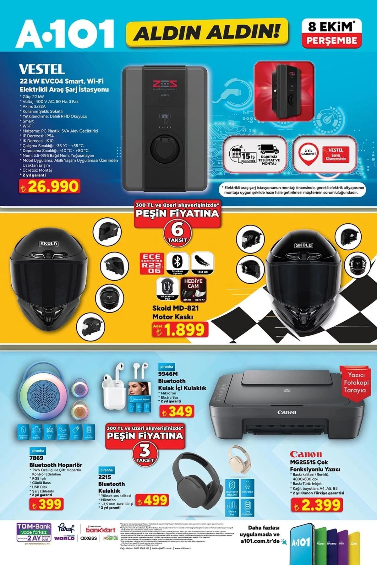 Mekanik Silindirik Termosifon 65L 9.299 TL Bulaşık Makinesi 15.999 TL Buzdolabı 16.999 TL Çamaşır Makinesi 7 KG 16.999 TL Narenciye Sıkacağı 999 TL Philips Buharlı Ütü 3.499 TL