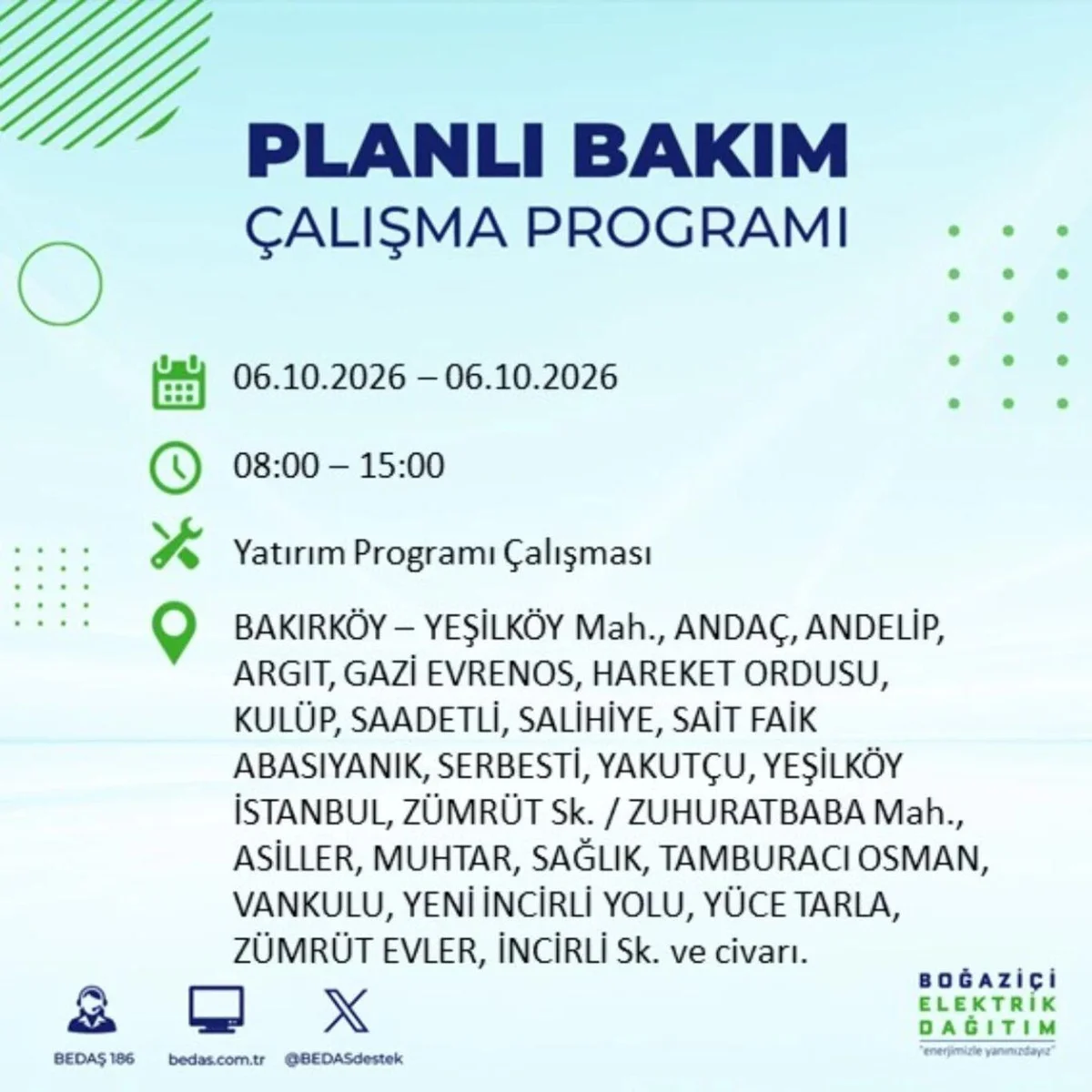 Elektrikler ne zaman, saat kaçta gelecek? 6 Ekim 2026 BEDAŞ ve AYEDAŞ elektrik kesinti programı! — 26. fotoğraf