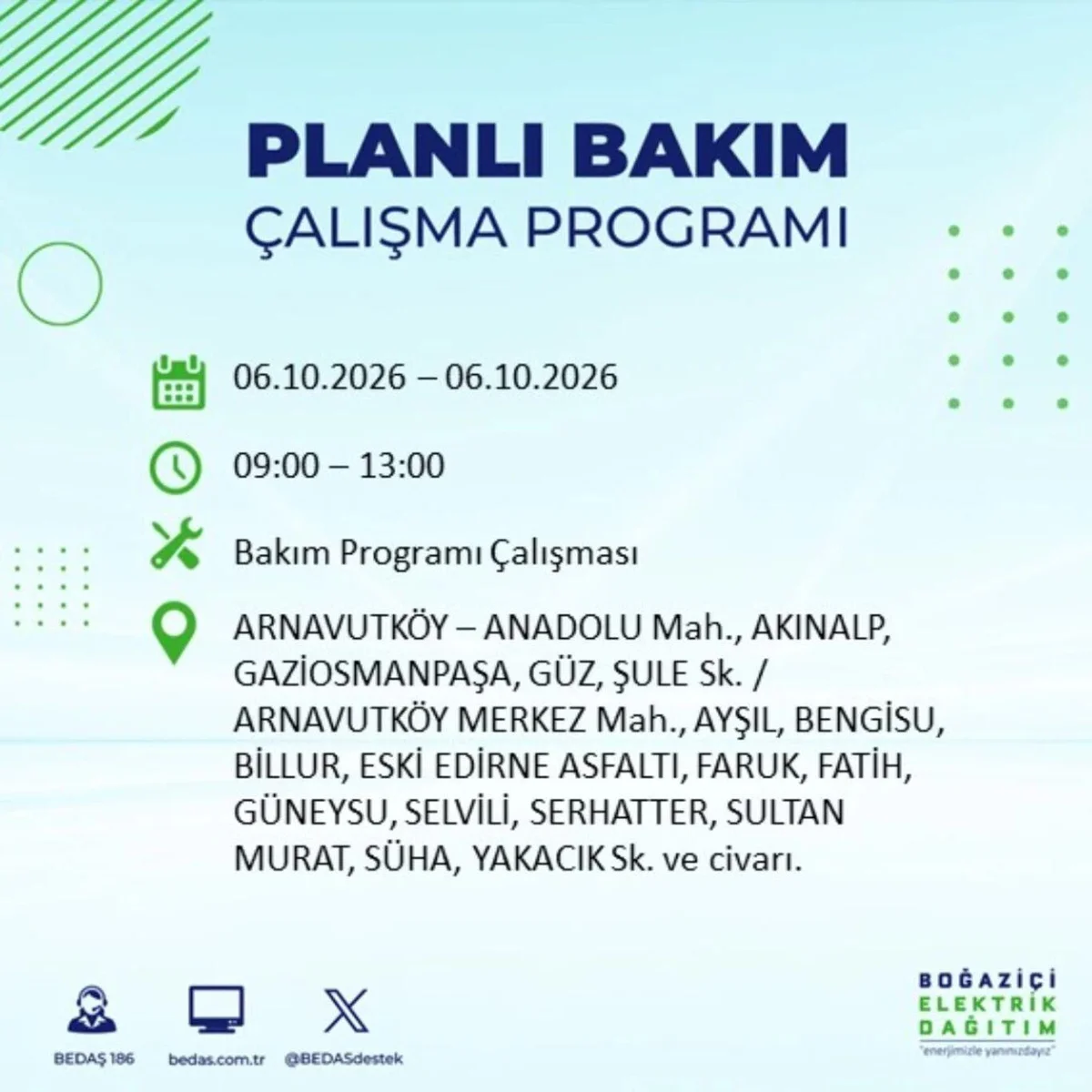 Elektrikler ne zaman, saat kaçta gelecek? 6 Ekim 2026 BEDAŞ ve AYEDAŞ elektrik kesinti programı! — 6. fotoğraf