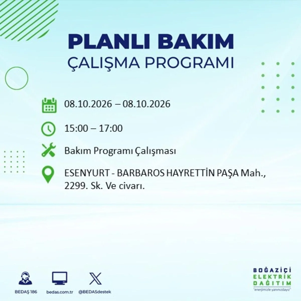 İstanbul’da elektrikler ne zaman gelecek, saat kaçta? BEDAŞ duyurusu ile 8 Ekim 2026 İstanbul elektrik kesintisi programı — 3. fotoğraf