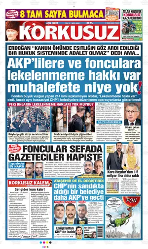Açık Mert Korkusuz Gazetesi manşeti