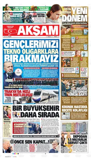 Akşam Gazetesi manşeti