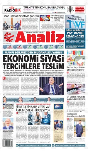 Analiz Gazetesi manşeti