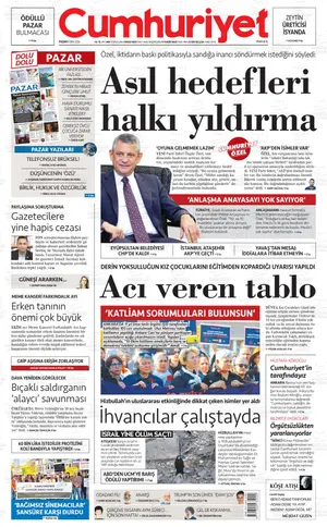 Cumhuriyet Gazetesi manşeti