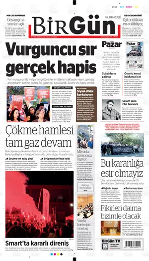 Halkın Gazetesi Birgün manşeti