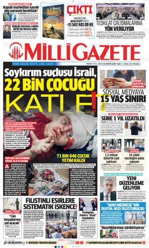 Milli Gazete manşeti