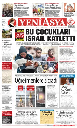 Yeni Asya Gazetesi manşeti