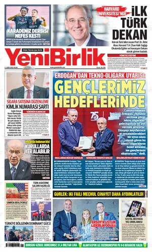Yeni Birlik Gazetesi manşeti