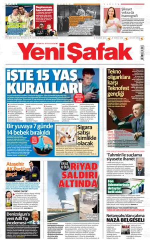 Yeni Şafak Gazetesi manşeti