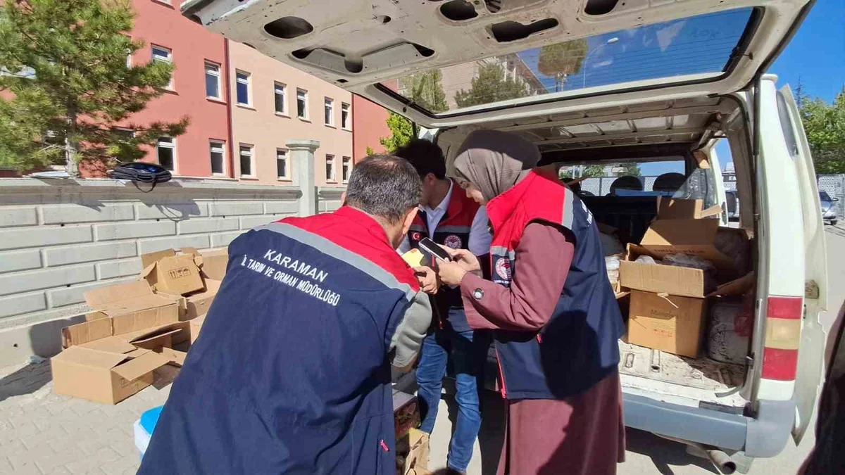 Karaman'da polis operasyonunda 220 kilogram etiketsiz incir ele geçirildi