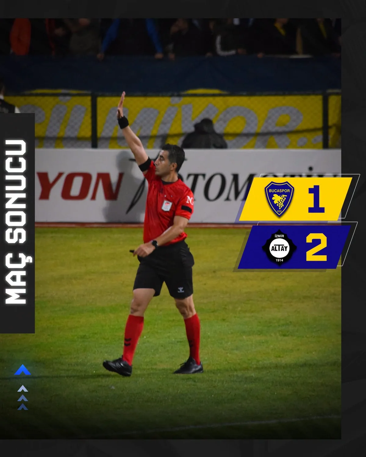 Altay'a 2-1 yenilen Bucaspor 1928, maç sonrası hakem İsmail Güzel'e yüklendi