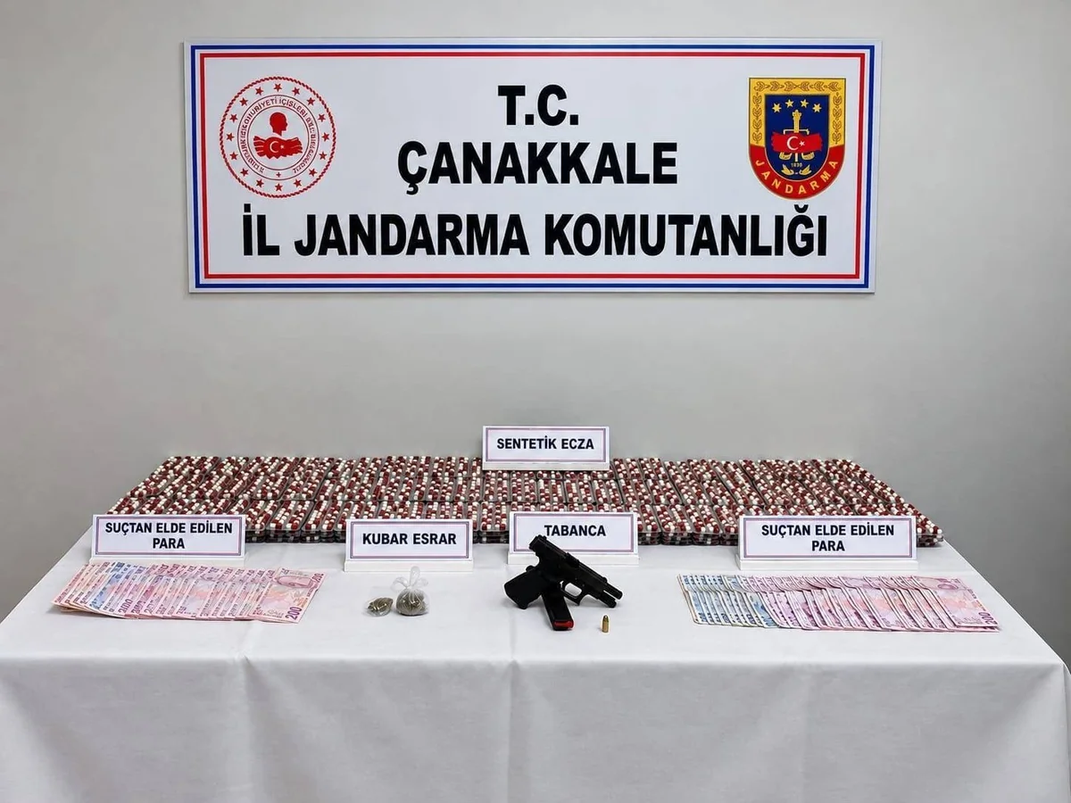 Çanakkale Biga'da narkotik operasyonunda 3 şüpheliden 2'si tutuklandı