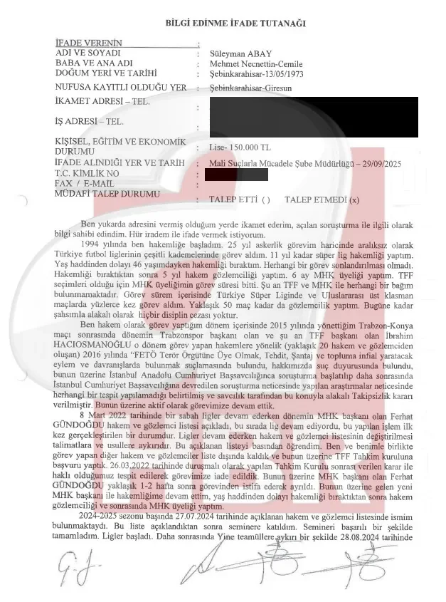 MHK’da hakem atamalarına müdahale iddiası! Tanık ifadelerine ahaber.com.tr ulaştı: “Önce seminere çağrıldılar sonra tasfiye edildiler” - 1