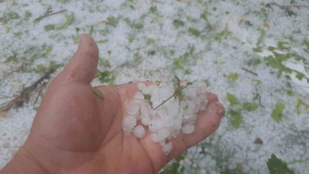 Diyarbakır Silvan'da dolu hayatı olumsuz etkiledi, vatandaşlar saçaklara sığındı