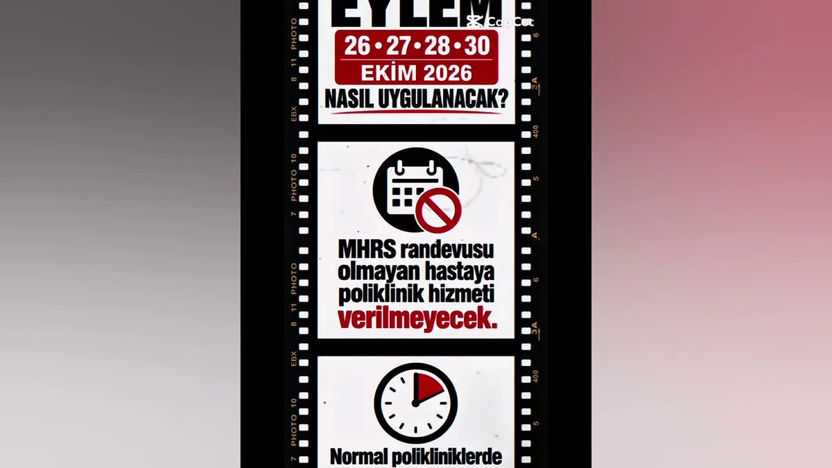 Hekim Birliği Sendikası, 26-30 Ekim'de MHRS'siz hastaya poliklinik vermeyecek