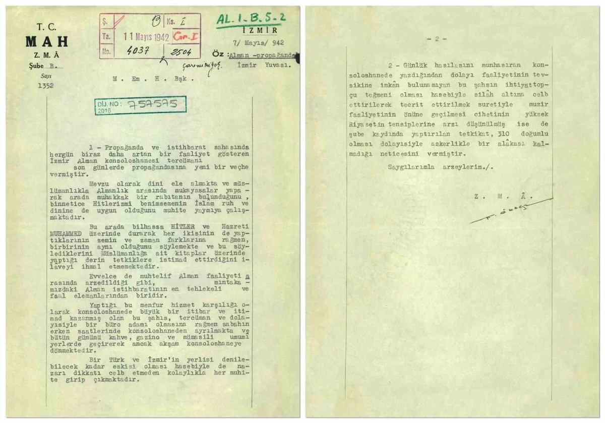 MİT ve MAH arşivindeki tarihi belgelerde istihbarat operasyonları ortaya çıktı