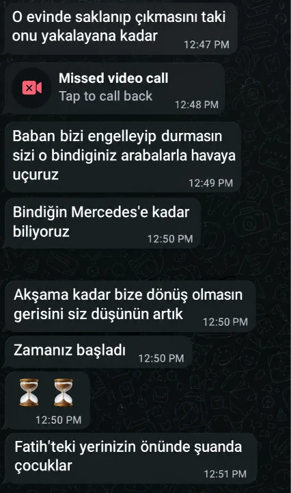 Çirkinler in, Zen Pırlanta sahiplerine attığı tehdit mesajları ortaya çıktı: Arabanızla havaya uçururuz
