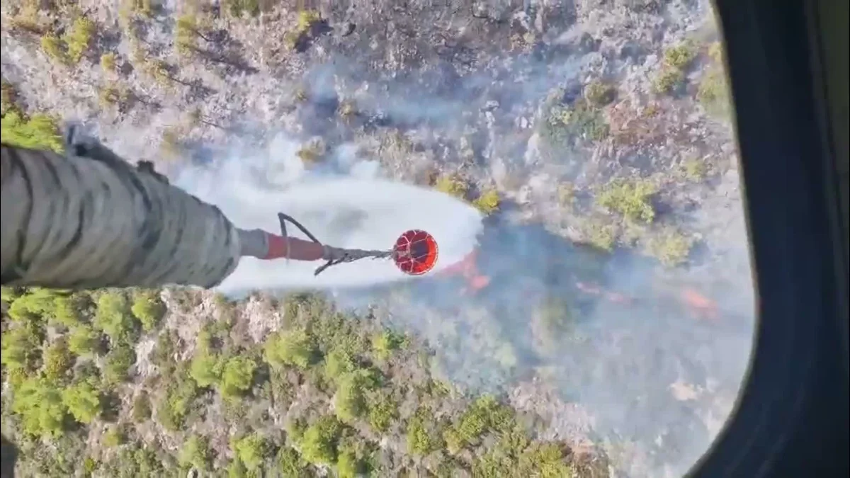 Bodrum Çocuk Mezarı'nda yangın 6 helikopter ve 2 uçakla kontrol altına alındı