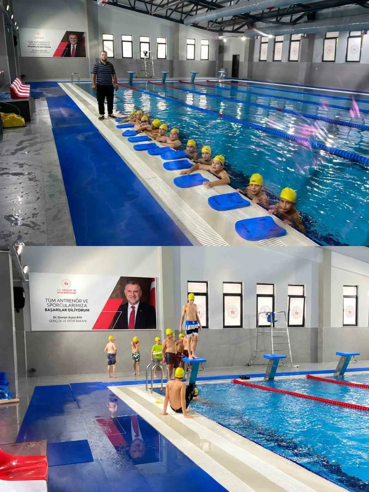 Burhaniye'de hafızlık öğrencileri, yarı olimpik havuzda yüzme etkinliğinde buluştu