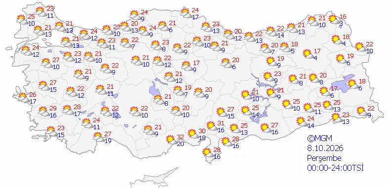 Etkisi 5 gün sürecek! Meteoroloji 5 günü paylaştı, ‘pastırma’ sıcağı için tarih verdi, termometreler 33 dereceyi görecek