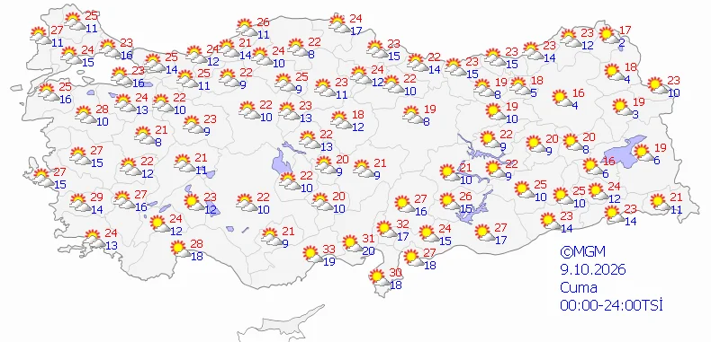 Etkisi 5 gün sürecek! Meteoroloji 5 günü paylaştı, ‘pastırma’ sıcağı için tarih verdi, termometreler 33 dereceyi görecek