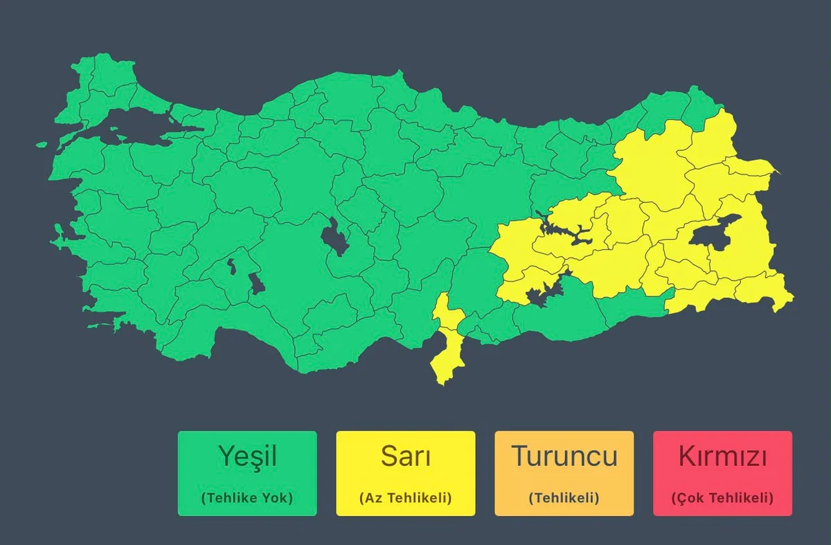 İçişleri Bakanlığı 6 Ekim Salı günü birçok ilde ani sel ve su baskınına karşı uyardı