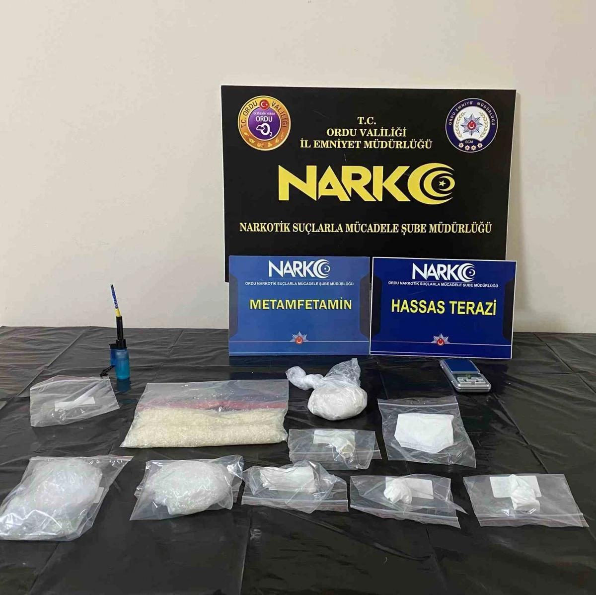 Ordu'da narkotik operasyonda 343 gram metamfetamin ele geçirildi, şüpheli tutuklandı