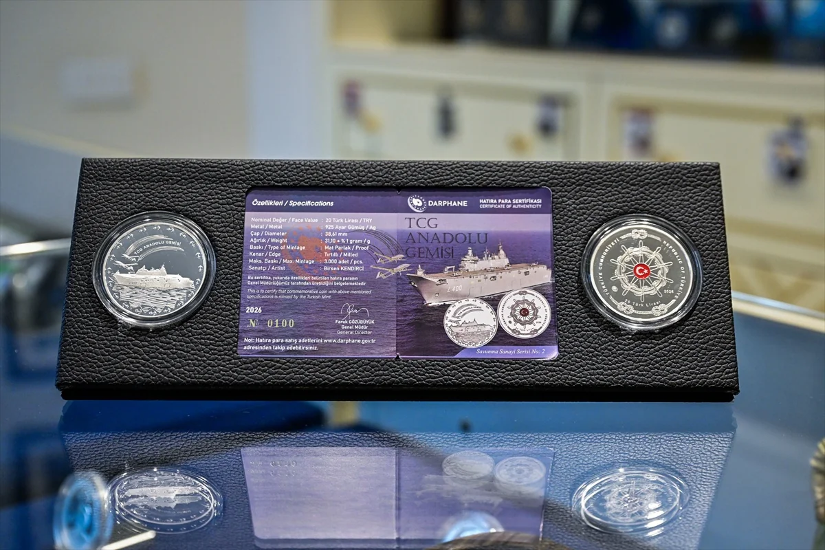 TCG Anadolu için gümüş hatıra parası 5 bin 250 liradan satışa sunuldu