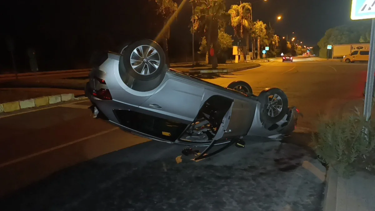 Side'de takla atan otomobilin sürücüsü 262 promille yakalandı, 50 bin TL ceza aldı