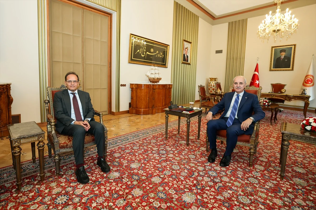 TBMM Başkanı Kurtulmuş, İtalya'nın Ankara Büyükelçisi Manzo'yu kabul etti