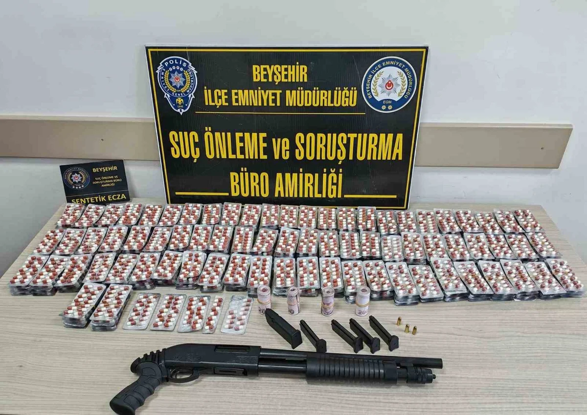 Konya Beyşehir'de uyuşturucu operasyonunda 5 şüpheli gözaltına alındı