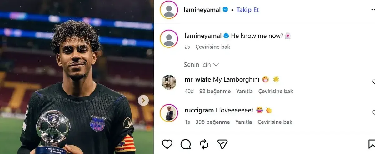 Lemina Yamal'ın paylaşımı