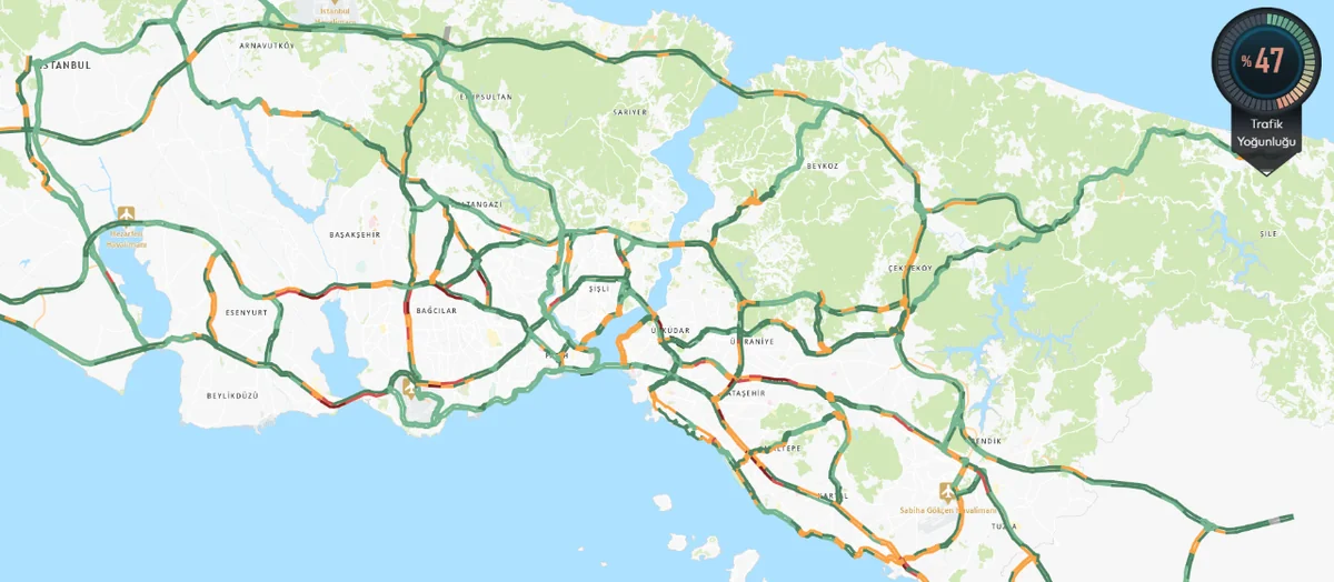 İstanbulda önlemler karşılık buldu! Trafik yoğunluğu yüzde 47 seviyesinde kaldı